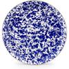 Golden Rabbit Enamelware Small Serving Tray, 12 inch, Solid White Textured(Cobalt Swirl)
