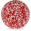Golden Rabbit Enamelware Small Serving Tray, 12 inch, Solid White Textured(Red Swirl)