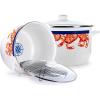 Golden Rabbit Enamelware Soup or Stock Pot, 18 quart, Blue Crab(Crab House)