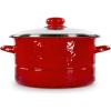 Golden Rabbit Enamelware Soup or Stock Pot, 6 quart, Solid White Textured(Solid Red Textured)