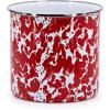 Golden Rabbit Enamelware Utensil Holder, Red Swirl(Red Swirl)