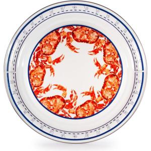 Golden Rabbit Enamelware – 20″ Large Tray (Blue Crab)(Crab House)