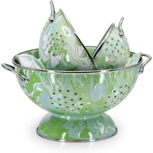 Golden Rabbit Enamelware – Set of 3 Colanders (Ocean)(Modern Monet)