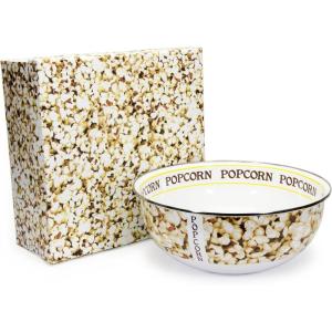 Golden Rabbit Enamelware Bowl with Gift Box, 4.5 quart, Showtime(Popcorn)