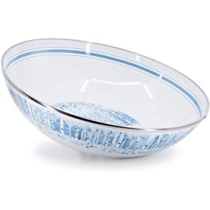 Golden Rabbit Enamelware Catering Bowl, 5 quart, Solid White Textured(Aspen Grove)