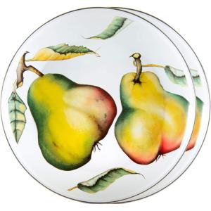 Golden Rabbit Enamelware Chargers, 12.5 inch, Blue Crab, Set of 2(Fresh Produce)