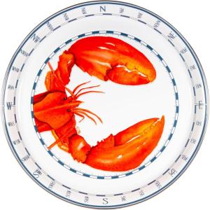 Golden Rabbit Enamelware Medium Tray, 15.5 inch, Solid White Textured(Lobster)