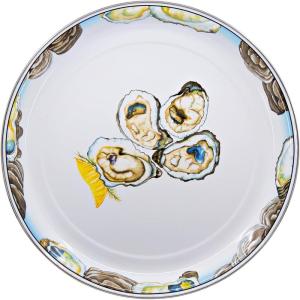 Golden Rabbit Enamelware Medium Tray, 15.5 inch, Solid White Textured(Oyster)