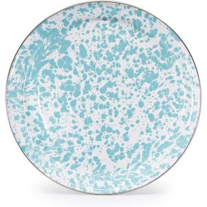 Golden Rabbit Enamelware Medium Tray, 15.5 inch, Solid White Textured(Sea Glass)