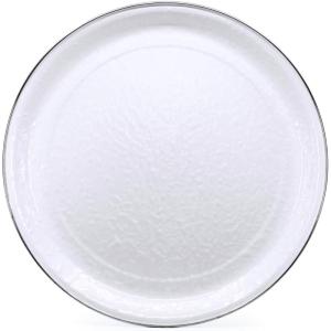 Golden Rabbit Enamelware Medium Tray, 15.5 inch, Solid White Textured(Solid White Textured)