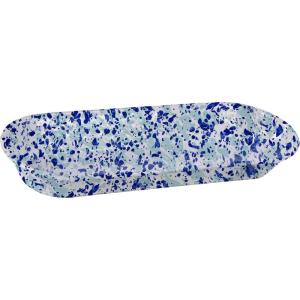 Golden Rabbit Enamelware Oval Basket, 16 x 6 inch, Ocean(Ocean)