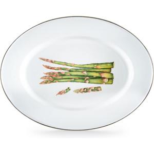 Golden Rabbit Enamelware Oval Platter, 12 x 16in, Blue Crab(Fresh Produce)