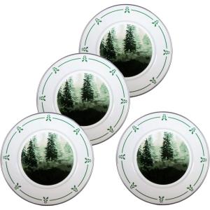 Golden Rabbit Enamelware Sandwich Plates, 8.5 inch, Blue Crab, Set of 4(Forest Glen)