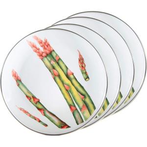 Golden Rabbit Enamelware Sandwich Plates, 8.5 inch, Blue Crab, Set of 4(Fresh Produce)