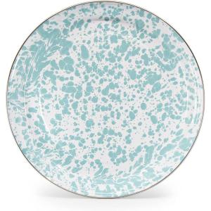 Golden Rabbit Enamelware Small Serving Tray, 12 inch, Solid White Textured(Sea Glass)