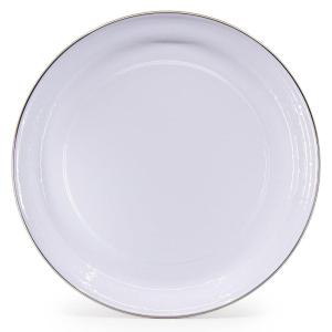Golden Rabbit Enamelware Small Serving Tray, 12 inch, Solid White Textured(Solid White Textured)
