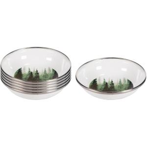 Golden Rabbit Enamelware Tasting Dish Bowls, 4 ounce, Blue Crab, Set of 6(Forest Glen)