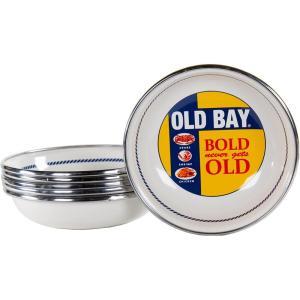 Golden Rabbit Enamelware Tasting Dish Bowls, 4 ounce, Blue Crab, Set of 6(Old Bay)