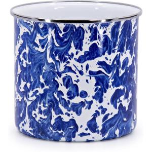 Golden Rabbit Enamelware Utensil Holder, Red Swirl(Cobalt Swirl)