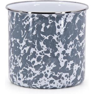 Golden Rabbit Enamelware Utensil Holder, Red Swirl(Grey Swirl)