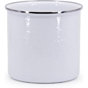 Golden Rabbit Enamelware Utensil Holder, Red Swirl(Solid White Textured)