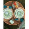 Golden Rabbit Enamelware Nesting Storage Bowls with Lids, Set of 3, Taupe Swirl(Modern Monet)