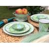 Golden Rabbit Enamelware Nesting Storage Bowls with Lids, Set of 3, Taupe Swirl(Modern Monet)