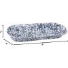 Golden Rabbit Enamelware Oval Basket, 16 x 6 inch, Cobalt Swirl(Grey Swirl)
