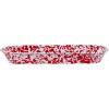 Golden Rabbit Enamelware Oval Basket, 16 x 6 inch, Cobalt Swirl(Red Swirl)