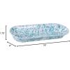 Golden Rabbit Enamelware Oval Basket, 16 x 6 inch, Cobalt Swirl(Sea Glass)