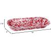 Golden Rabbit Enamelware Oval Basket, 16 x 6 inch, Solid White Textured(Red Swirl)