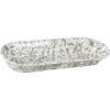 Golden Rabbit Enamelware Oval Basket, 16 x 6 inch, Solid White Textured(Taupe Swirl)