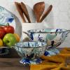 Golden Rabbit Enamelware Medium Colander, 3 quart, Taupe Swirl(Lagoon)