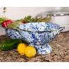 Golden Rabbit Enamelware Medium Colander, 3 quart, Taupe Swirl(Ocean)