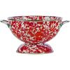 Golden Rabbit Enamelware Medium Colander, 3 quart, Taupe Swirl(Red Swirl)