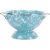 Golden Rabbit Enamelware Medium Colander, 3 quart, Taupe Swirl(Sea Glass)