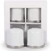 Golden Rabbit Enamelware Salt and Pepper Shakers, 2 Sets in Gift Box, Solid Black Textured(Solid White Textured)