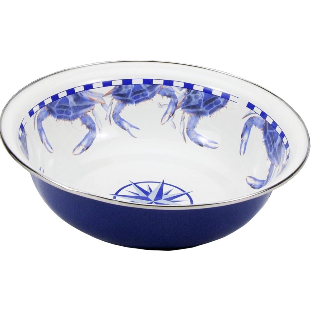 image:imageGolden Rabbit Enamelware Serving Basin 4 quart Blue CrabBlue Crab