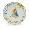 Golden Rabbit Enamelware Child Dinnerware Set: Plate, Mug and Bowl with Lid, Polka Dot Peter(Spring Leaves)