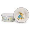 Golden Rabbit Enamelware Child Dinnerware Set: Plate, Mug and Bowl with Lid, Polka Dot Peter(Spring Leaves)