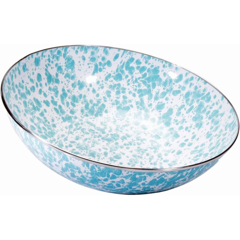 image:imageGolden Rabbit Enamelware Catering Bowl 5 quart OceanSea Glass