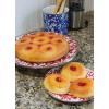 Golden Rabbit Enamelware Cake Plate, 12.5 inch, Red Swirl(Red Swirl)
