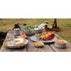 Golden Rabbit Enamelware Catering Bowl, 5 quart, Ocean(Grey Swirl)