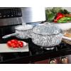 Golden Rabbit Enamelware Dutch Oven, 4 quart, Grey Swirl(Grey Swirl)