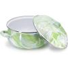 Golden Rabbit Enamelware Dutch Oven, 4 quart, Grey Swirl(Modern Monet)