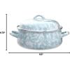 Golden Rabbit Enamelware Dutch Oven, 4 quart, Grey Swirl(Sea Glass)