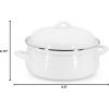 Golden Rabbit Enamelware Dutch Oven, 4 quart, Grey Swirl(Solid White Textured)