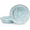 Golden Rabbit Enamelware Pie Pan Plate, 10 inch, Sea Glass(Sea Glass)