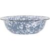Golden Rabbit Enamelware Serving Basin, 4 quart, Ocean(Grey Swirl)