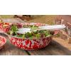 Golden Rabbit Enamelware Serving Basin, 4 quart, Ocean(Red Swirl)